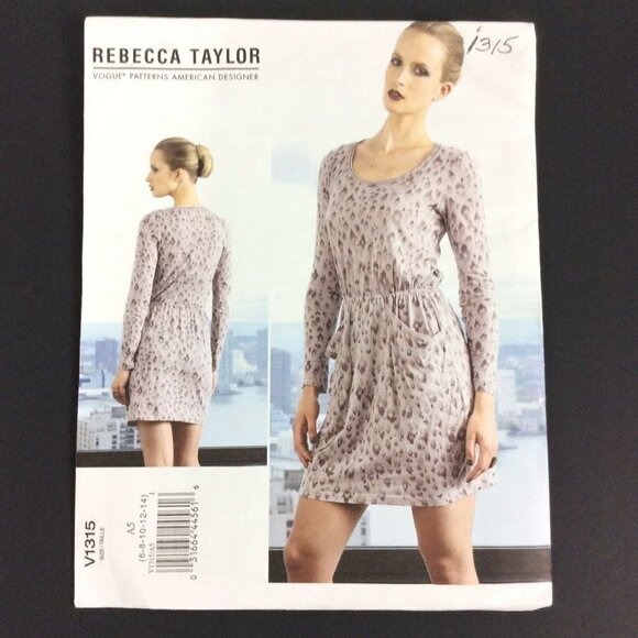 Vogue Pattern V1315 American Designer Rebecca Taylor Dress Size 6-14 UNCUT - Picture 1 of 3